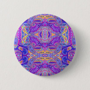 Chapa Redonda De 5 Cm Patrón paisley de color suave Mug