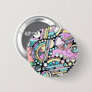 Chapa Redonda De 5 Cm Patrón Pintado A Mano Y Digitalmente Artículo 17
