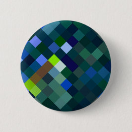 Chapa Redonda De 5 Cm Patrón Pixelado - Azul