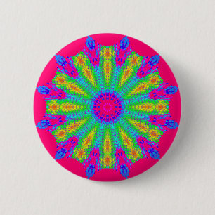 Chapa Redonda De 5 Cm Patrón radial colorido: