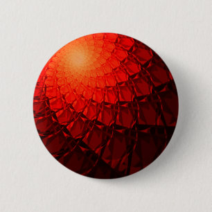 Chapa Redonda De 5 Cm Patrón rojo fractal