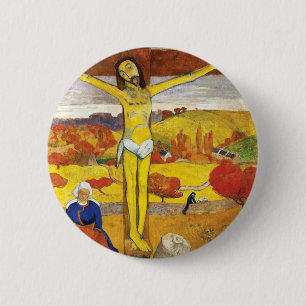 Chapa Redonda De 5 Cm Paul Gauguin El Cristo Amarillo Arte Antiguo Refin