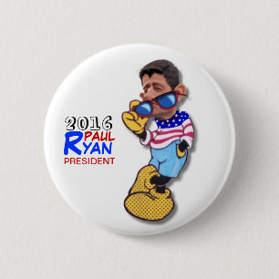 Chapa Redonda De 5 Cm Paul Ryan para el presidente en 2016