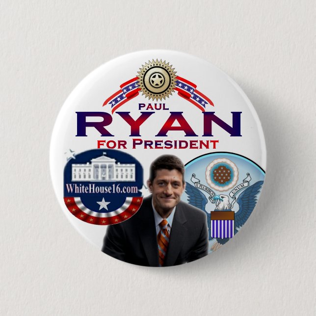 Chapa Redonda De 5 Cm Paul Ryan para presidente Button (Anverso)
