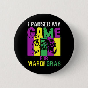 Chapa Redonda De 5 Cm Pausa Mi Juego Para El Videojuego Mardi Gras