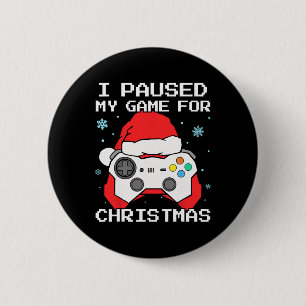 Chapa Redonda De 5 Cm Pausé mi juego por Navidad Retro Gamer Juegos