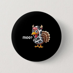 Chapa Redonda De 5 Cm Pavo Lindo Vaca Moo Divertido Outfit Trotar de Pav