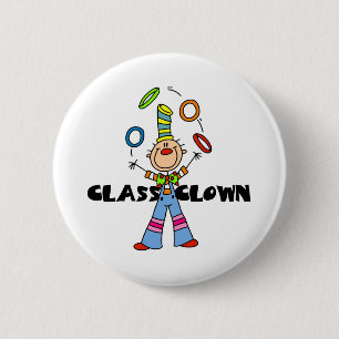 Chapa Redonda De 5 Cm Payaso de clase