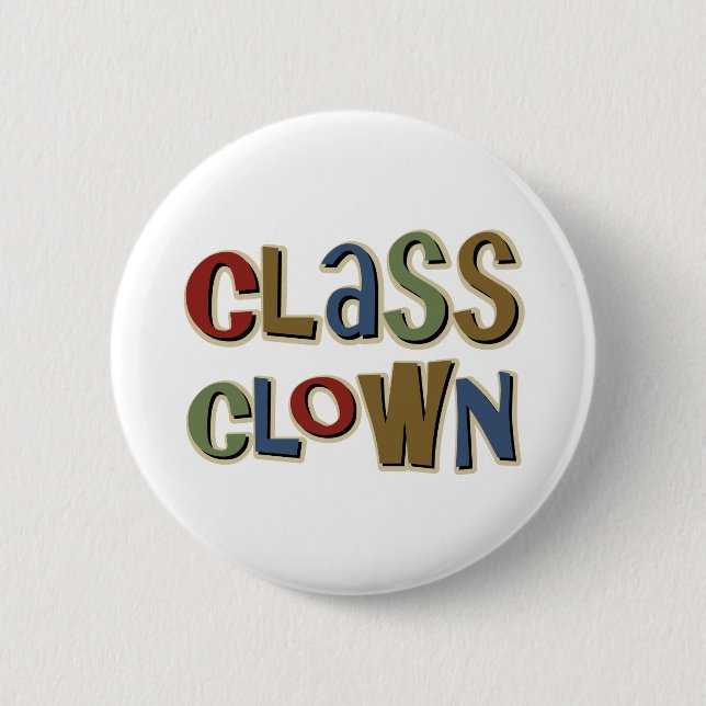 Chapa Redonda De 5 Cm Payaso de clase (Anverso)