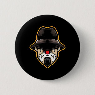 Chapa Redonda De 5 Cm Payaso de Halloween asustado Cholo Gangster