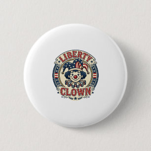 Chapa Redonda De 5 Cm Payaso de la Libertad Patriótico Patriótico Clownc