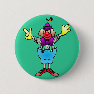 Chapa Redonda De 5 Cm Payaso feliz colorido