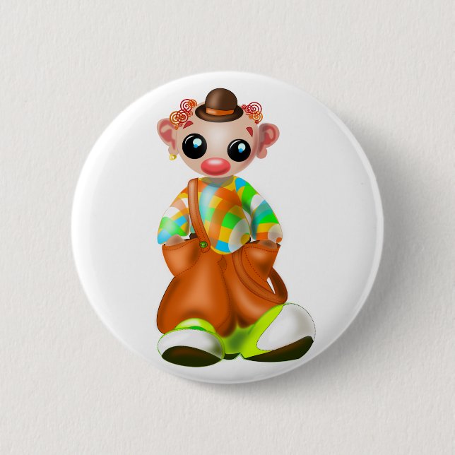 Chapa Redonda De 5 Cm Payaso pequeño - Circo (Anverso)