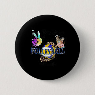 Chapa Redonda De 5 Cm Paz Amar el voleibol Mima Life Mamá Abuela Leopar