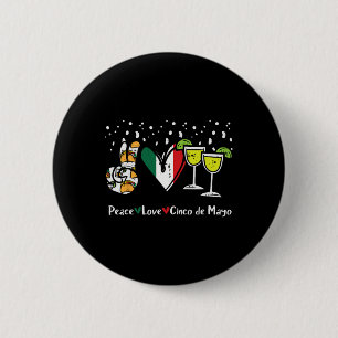 Chapa Redonda De 5 Cm Paz Amor Cinco De Mayo Fiesta Fiesta Mujer Mexican