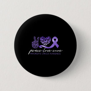 Chapa Redonda De 5 Cm Paz Amor Cura Conciencia sobre el cáncer pancreáti