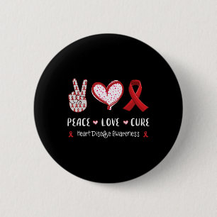 Chapa Redonda De 5 Cm Paz Amor Cura Enfermedad Cardíaca Concienciación H