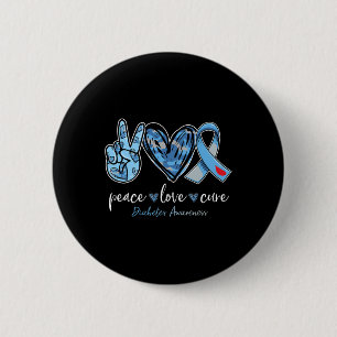 Chapa Redonda De 5 Cm Paz amor cura la sangre azul conciencia de la diab