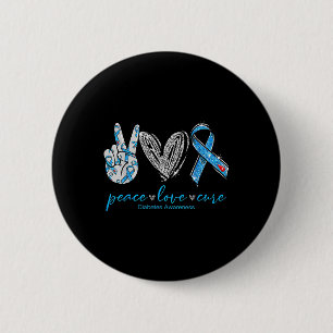Chapa Redonda De 5 Cm Paz Amor Curar Diabetes Conciencia