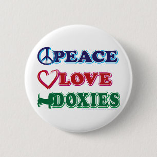 Chapa Redonda De 5 Cm Paz-Amor-Doxies-Dachsund