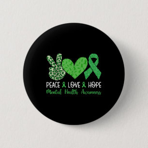 Chapa Redonda De 5 Cm Paz Amor Esperanza Conciencia sobre Salud Mental C