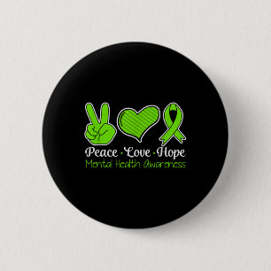 Chapa Redonda De 5 Cm Paz Amor Esperanza Concienciación sobre salud ment