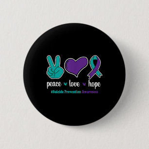 Chapa Redonda De 5 Cm Paz Amor Esperanza - Equipo de prevención del suic