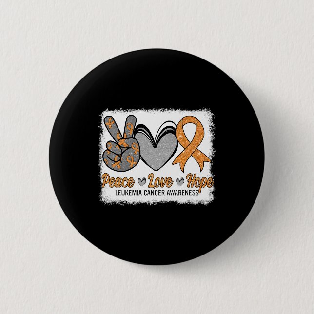 Chapa Redonda De 5 Cm Paz Amor Esperanza Leucemia Conciencia Mes Guerrer (Anverso)