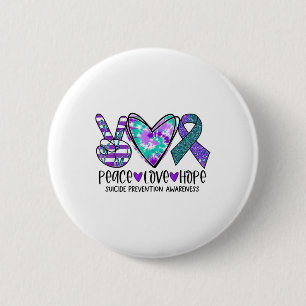 Chapa Redonda De 5 Cm Paz Amor Esperanza Prevención del Suicidio Concien