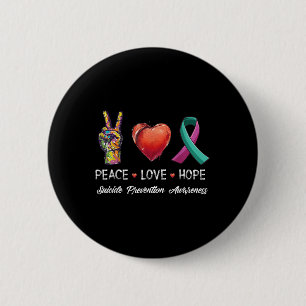 Chapa Redonda De 5 Cm Paz Amor Esperanza Prevención Suicidio Conciencia 