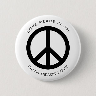 Chapa Redonda De 5 Cm Paz amor Fe Justicia social Personalizado blanco n