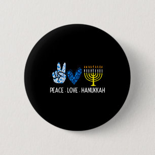 Chapa Redonda De 5 Cm Paz Amor Hanukkah Retro Chanukah Judíos Hombres Mu