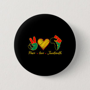 Chapa Redonda De 5 Cm Paz Amor Junetdecimo Orgullo Chica Negro Reina Neg
