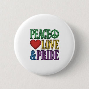 Chapa Redonda De 5 Cm Paz Amor Orgullo Grabado Vintage Diseño Vectorial_