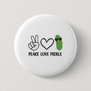 Chapa Redonda De 5 Cm Paz Amor Pickle Bailando Cucumber Pickle Food Squ