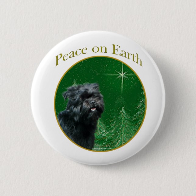Chapa Redonda De 5 Cm Paz de Affenpinscher (Anverso)