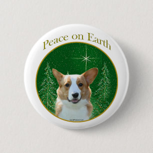 Chapa Redonda De 5 Cm Paz de Cardigan Welsh Corgi