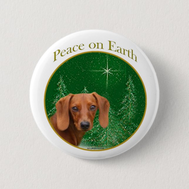 Chapa Redonda De 5 Cm Paz de Dachshund (Anverso)