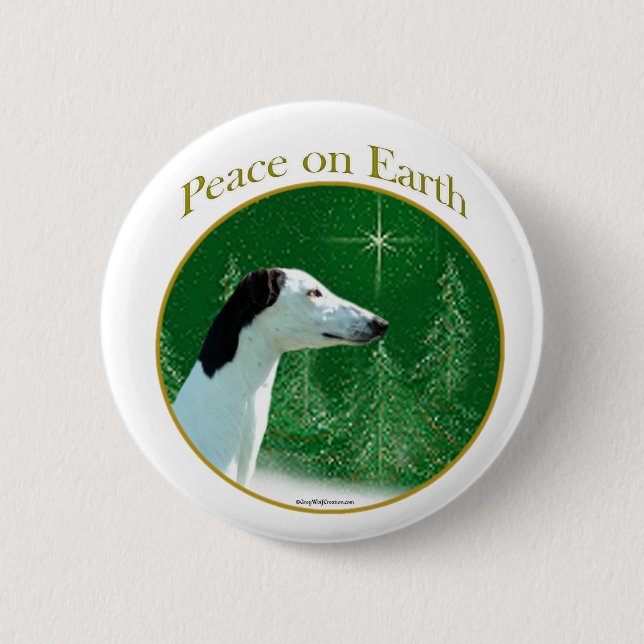 Chapa Redonda De 5 Cm Paz de Greyhound (Anverso)