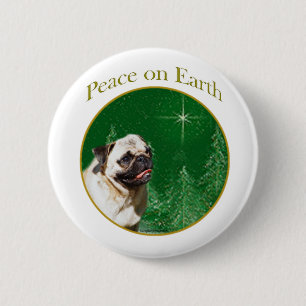 Chapa Redonda De 5 Cm Paz de Pug