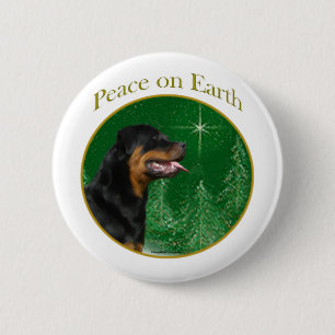 Chapa Redonda De 5 Cm Paz de Rottweiler