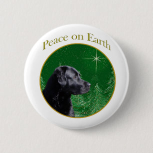 Chapa Redonda De 5 Cm Paz del labrador retriever (negro)