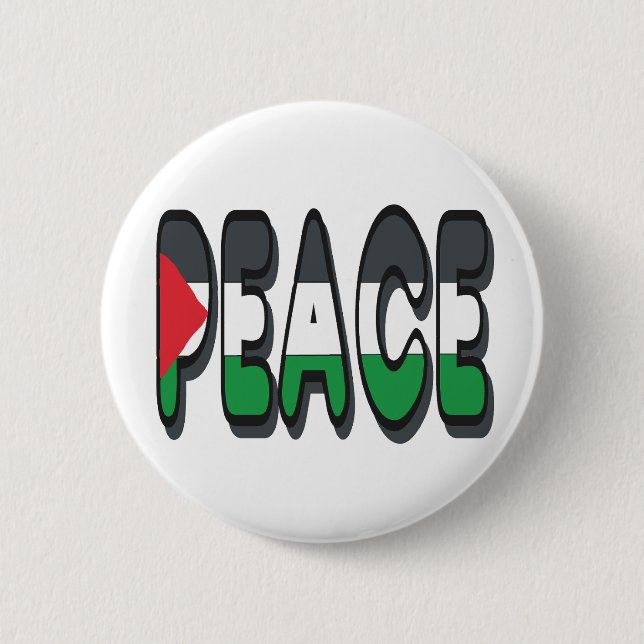 Chapa Redonda De 5 Cm Paz Palestina (Anverso)