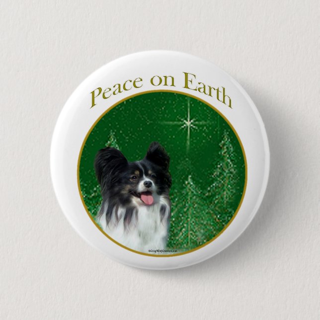 Chapa Redonda De 5 Cm Paz Papillon (Anverso)