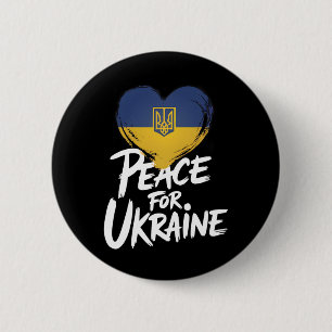Chapa Redonda De 5 Cm Paz para Ucrania Bandera de Ucrania Símbolo de cor