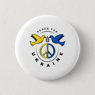 Chapa Redonda De 5 Cm Paz para Ucrania Paloma Bandera de Ucrania Me apoy