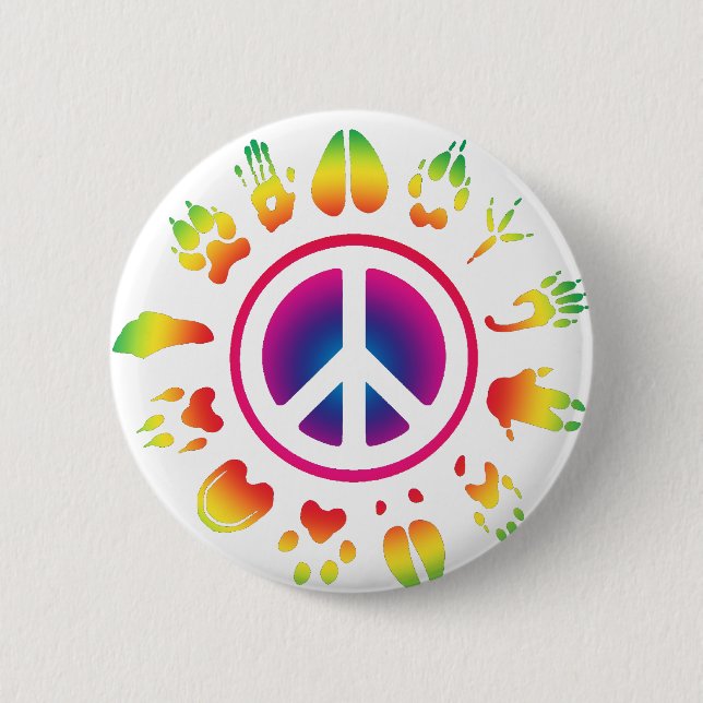 Chapa Redonda De 5 Cm paz peluda (Anverso)