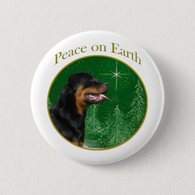 Chapa Redonda De 5 Cm Paz Rottweiler (Anverso)
