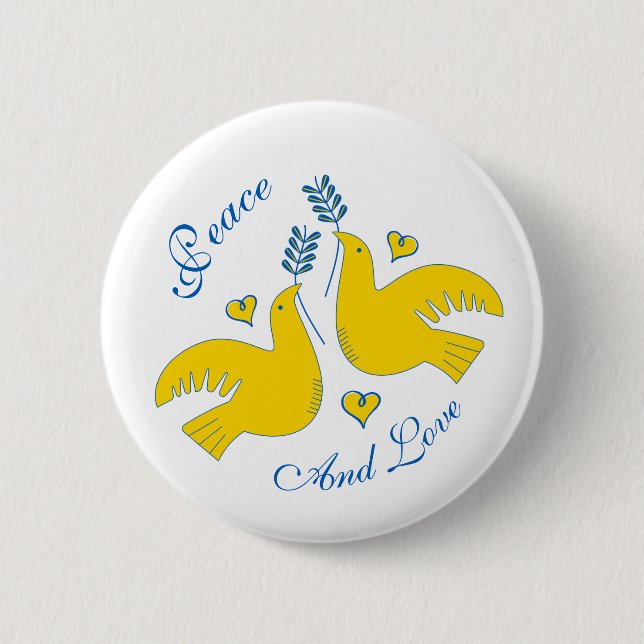 Chapa Redonda De 5 Cm Paz y amor (Anverso)