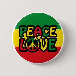 Chapa Redonda De 5 Cm PAZ y AMOR, estilo reggae